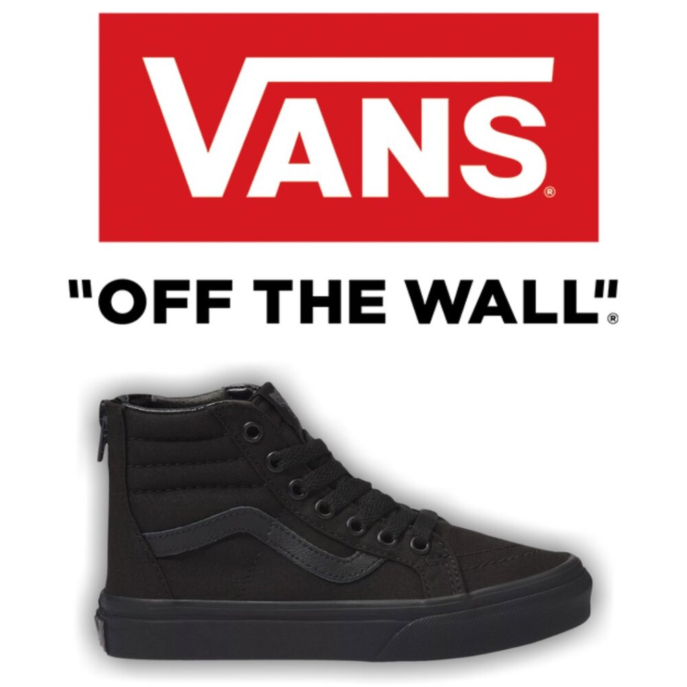 Vans Sk8-Hi Zip Kids 'Pop Check - Black' -Size 13C